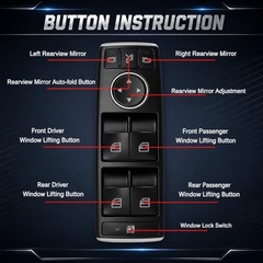 Master Power Window Switch Button Front Driver Side 2049055402 Compatible with