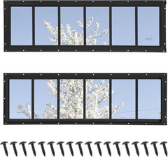 Shed Windows 2 Pack, Transom Windows 10″ X 35″ with Tempered Glass, Garage Doors
