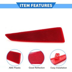 Bumper Reflector Compatible for Lexus RX350 2016-2019, Durable ABS Plastic Red