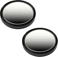 2″ Round HD Glass Convex Rear View Mirror, 360° Rotating Wide Ang Color: Black