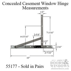 Truth 14.77 Series Egress Casement window hinge arm kit 2-9/32″ Opening
