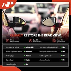Power Door View Mirror – Compatible with Mazda 3 2010 2011 Left Driver Side