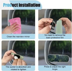 2PCS Rimless Rearview Blind Spot Mirror, 3.7″ x 1.4″ HD Wide Ang Size: Rimless