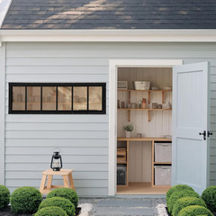 Shed Windows 2 Pack, Transom Windows 10″ X 35″ with Tempered Glass, Garage Doors