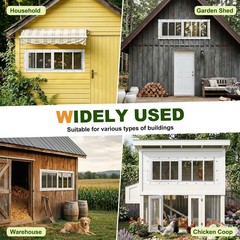 2 Pack Shed Windows, 10″X29″ Sliding Windows with Tempered Glass & Fiberglass Sc