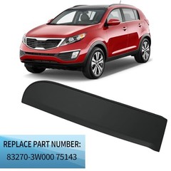 Rear Left Door C Pillar Molding(Driver Side), Black Smooth Surface Door C