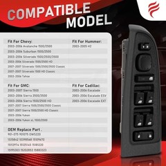 Front Driver Side Master Power Window Switch&Bezel for 2003-2007 Chevy 15883323