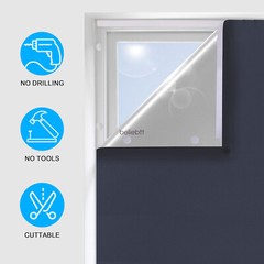 100% Blackout Roller Window Blind with Hook & Loop Tab for Nursery Bedroom RV