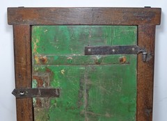 Antique Wooden Wall Décor Window Panel Frame Original Old Hand Crafted Painted