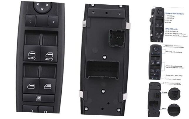 Power Window Switch Button Front Left Driver Side Compatible with Dodge Grand