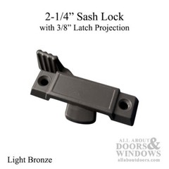 Sash Lock, Sweep Latch, 2-1/4 holes, 3/8 Latch Projection – Light Bronze
