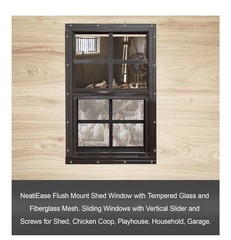 *Free shipping*12″ x 18″ 2Shed Windows with Tempered Glass and (S203)