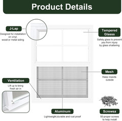 2 Pack 24″ x 27″ Flush Mount Shed Windows with Tempered Glass for Any Space