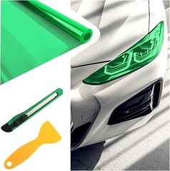 12×47 Inch Self-Adhesive Headlight & Tail Light Tint Film Kit wit Color: Green