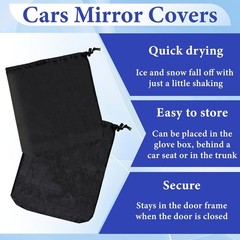 2Pcs Side Mirror Covers, Waterproof Car Side Mirror Protection for Snow, Ice, Bi