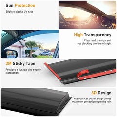 Shatterproof Taped-On Window Deflectors for Toyota Camry 2025 2026 with Black…
