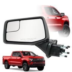 Driver Side Door Mirror for 2019-2024 Chevy Silverado 1500, with Heated Left