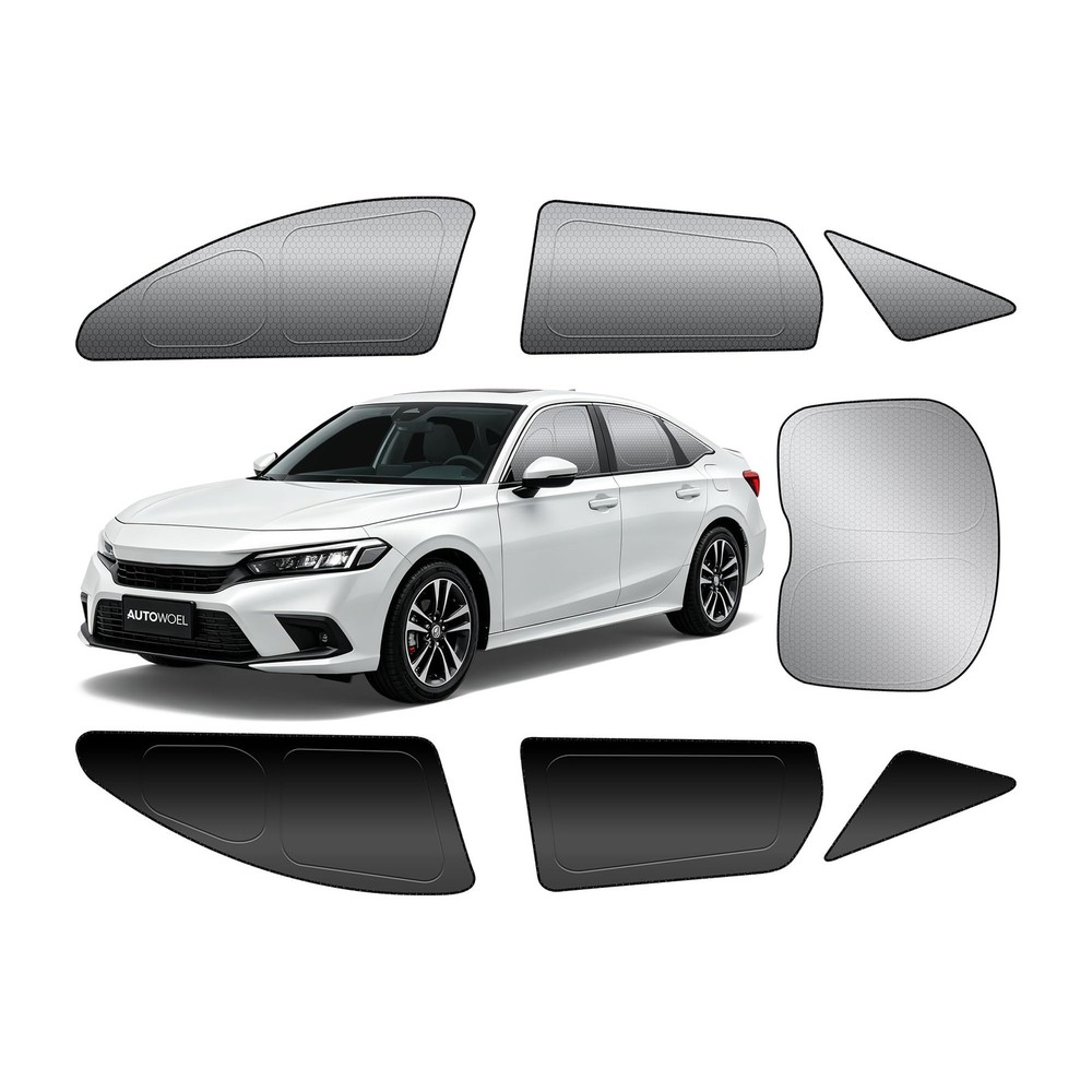 Honda Civic Side Window Sun Shade, OEM Laser-Cut Custom Fit Graphene Honeycom…