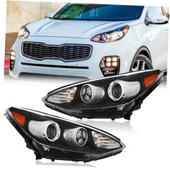 Headlight Assembly Compatible with 2017-2022 Kia Sportage, Halogen A pair