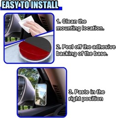2PCS Rectangular Blind Spot Mirror, 3.5″ x 2″ 360° Rot Color: Rectangle/Silver