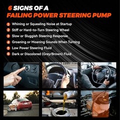 Power Steering Pump with Pulley & Reservoir Compatible with Dodge 21-4045R