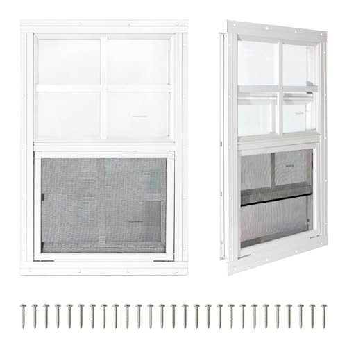 2 Pack Shed Windows,24″ x 36″ Small Sliding Windows,Flush Mount Windows with