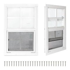 2 Pack Shed Windows,24″ x 36″ Small Sliding Windows,Flush Mount Windows with