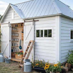 2 Pack 10″x18″ Sliding Shed Windows with Tempered Glass – White
