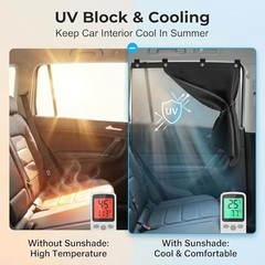 2-Pack Magnetic Car Window Shades – Double Layer UV Protection for Side