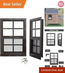Aluminum Shed Windows 2 Pack – 12×18 Tempered Glass with Easy Installation Kit