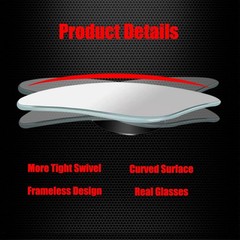 Ampper Fan Shaped Blind Spot Mirror, Frameless HD Glass Convex Wide Angle Stick