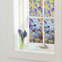 Self Adhesive Glass Window Sticker Film Privacy PVC Frosted Home Floral Bathroom