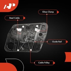 Front Left Driver Side Power Window Regulator with 2-Pin Plug Motor