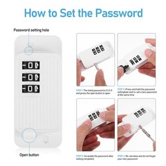 3Pcs Reusable Safety Locks for Cabinets Drawers and Windows with Code