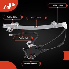 Power Window Regulator with Motor Side Compatible with Honda Front Driver