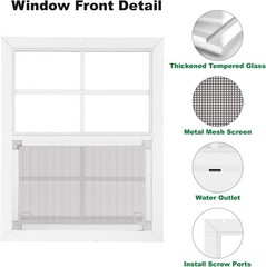 18″x23″ Shed Window 2-Pack with Tempered Glass for Outdoor Use