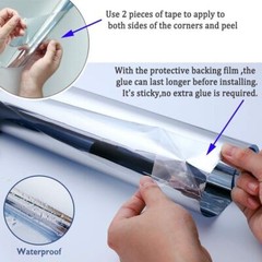 20″x15FT Uncut Roll Window Mirror Silver Chrome Tint Film Car Home Offices Glass