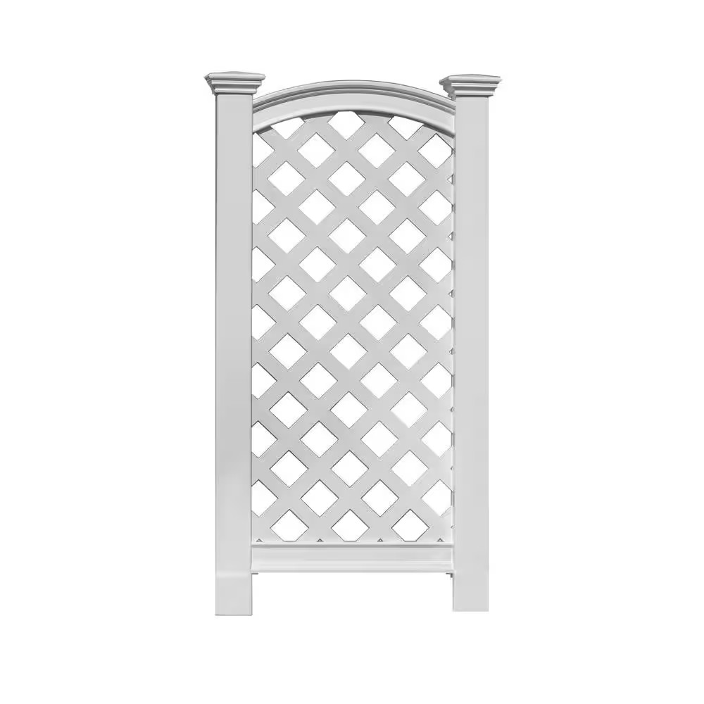 27″L X 56″H Luxembourg Vinyl Privacy Screen, White, VA68199