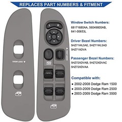 Driver Window Switch & Bezel + Passenger Bezel for Dodge Ram 02-09 Tan