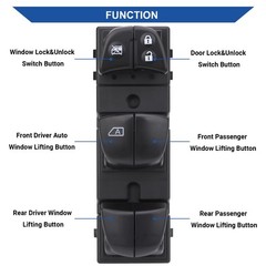 Obaee Power Window Switch Front Left Driver Side Compatible with Black