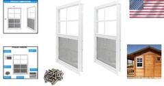 Rust-Free 12×18 Aluminum Shed Windows with Screens – 2 Pack for Security & Light