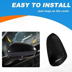 Car Carbon Fiber Rearview Mirror Cover Cap Housing Protective Cover Fit for F…