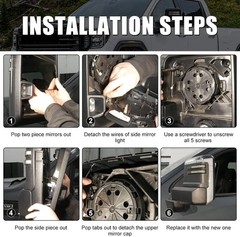 Tow Mirror Caps Replacement for 2020 2021 2022 2023 2024 2500HD 3500HD Chrome