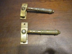 lot of 2 old Antique reclaimed brass window handle lock pull handle