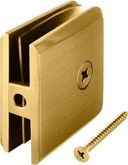 CRL Satin Brass Beveled Hole-in-Glass Style Wall Mount Heavy-Duty Glass Clamp