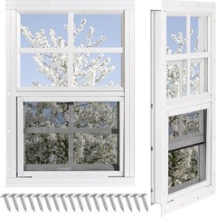 Double Pack 14″ x 21″ Durable Shed Windows with Built-In Screens & Easy Install