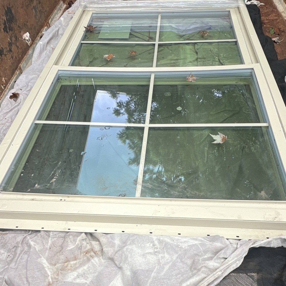 76×48 Beige Double-Hung Vinyl Window Double-Pane Clear Glass Colonial GBG