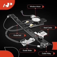 Rear Driver Side Power Window Regulator with 2-Pin Motor Rear Driver Side (LH)