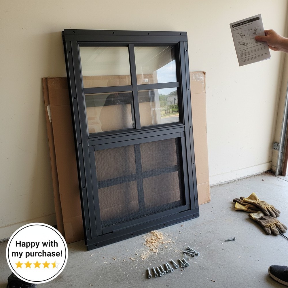 DIY-Friendly 2 Pack 12″ x 18″ Sliding Shed Windows with Easy Installation