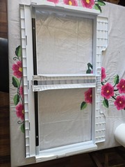 Sliding Home Window Insert Sash 24×12 White Plastic Frame Clear Single Pane